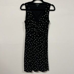 Lauren Ralph Lauren Womens Dress Size 4 Black White Polka Dot Wrap Front V Neck